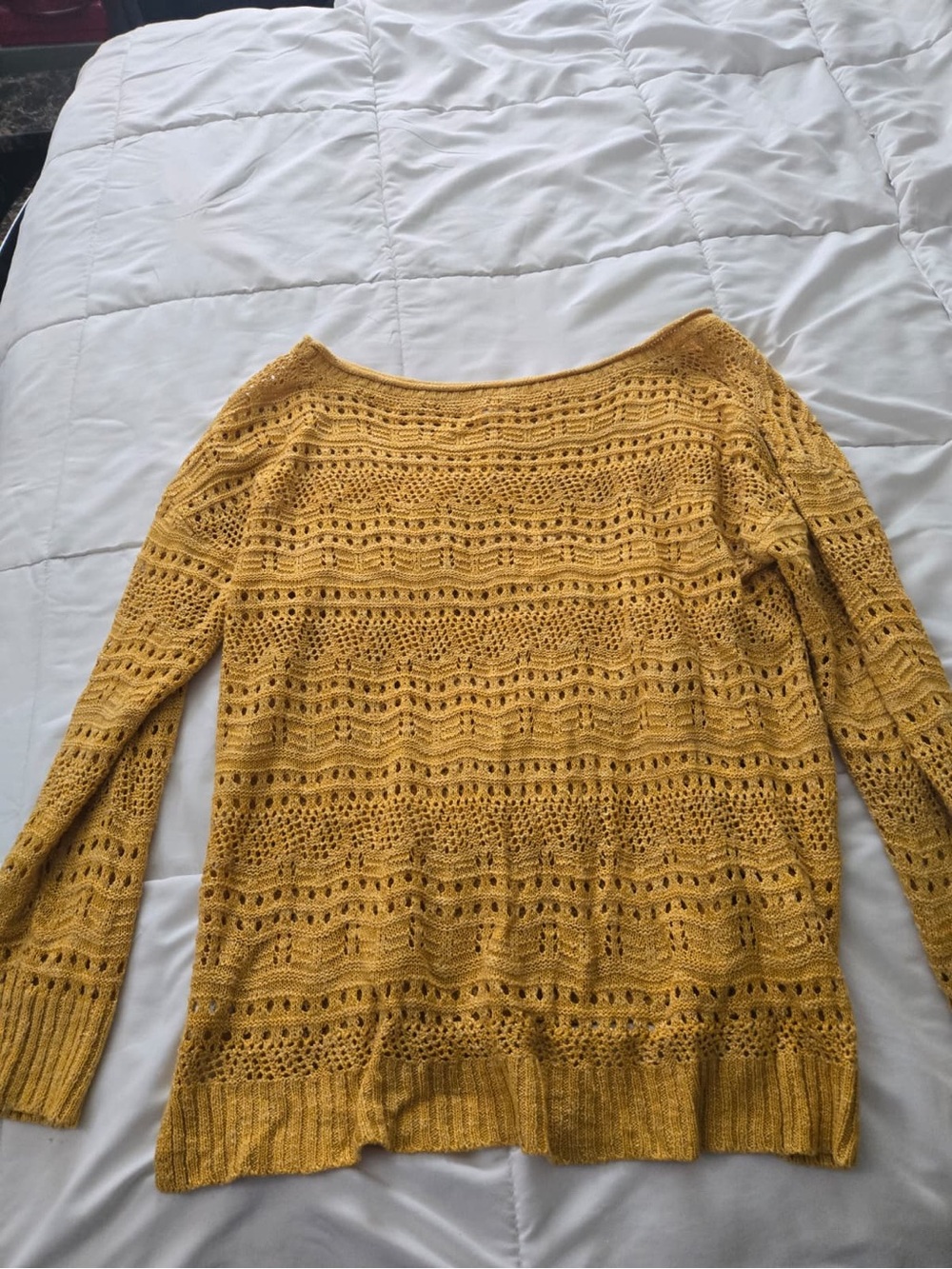 Maurices Yellow Open-Knit Cardigan Sweater - Picture 4 of 5